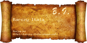 Barczy Itala névjegykártya